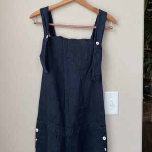 Navy Linen Farmers Overall (Dungarees)